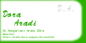 dora aradi business card